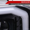 Spec-D Tuning F-250 Projector Headlights w/ LED C-Bars - Jet Black Housing, Clear Lens (1999-2004)