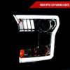 Spec-D Tuning F-150 Projector Headlights w/ LED Bars - Chrome Housing, Smoked Lens (2015-2017)