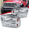 Spec-D Tuning 2LH-F250991PC-ABM F-250 Crystal Headlights - Chrome Housing, Clear Lens (1999-2004)