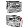 Spec-D Tuning F-250 Crystal Headlights - Chrome Housing, Clear Lens (1999-2004)