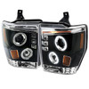 Spec-D Tuning 2LHP-F25008JM-TM F-250 Dual Halo Projector Headlights - Matte Black Housing, Clear Lens (2008-2010)
