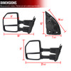 Spec-D Tuning F-250 Power Adjustable, Heated Tow Mirrors - Chrome w/ Clear LED Turn Signals & Clearnace Lights (1999-2016)
