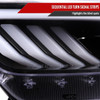 Spec-D Tuning Mustang HID-Type Sequential Projector Headlights w/ LED Bars and Strips - Jet Black Housing, Clear Lens (2015-2017)