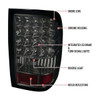 Spec-D Tuning Ranger  LED Tail Lights  - Chrome Housing, Smoked Lens (2006-2011)