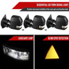 Spec-D Tuning F-150/F-250/F-350 Power Adjustable, Heated Tow Mirrors - Black w/ Clear LED Turn Signal, Clearance, & Auxiliary Lights (2017-2019)