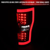 Spec-D Tuning F-250 Red LED Bar Tail Lights - Matte Black Housing, Clear Lens (2017-2019)