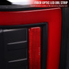 Spec-D Tuning F-250 Red LED Bar Tail Lights - Matte Black Housing, Clear Lens (2017-2019)