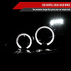 Spec-D Tuning Focus  Dual Halo Projector Headlights - Gloss Black Housing, Smoked Lens (2000-2004)