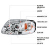 Spec-D Tuning F-150 Dual Halo Projector Headlights - Chrome Housing, Clear Lens (1997-2003)