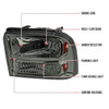 Spec-D Tuning F-250 Crystal Headlights - Chrome Housing, Smoked Lens (2005-2007)