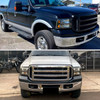 Spec-D Tuning F-250 Crystal Headlights w/ SMD LED Light Strip - Matte Black Housing, Clear Lens (2005-2007)