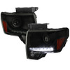Spec-D Tuning 2LHP-F15009SM-8-RS F-150 Projector Headlights w/ LED Light Strip - Black Housing, Smoked Lens (2009-2014)