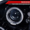 Spec-D Tuning Fusion  Dual Halo Projector Headlights - Gloss Black Housing, Smoked Lens (2006-2009)