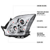 Spec-D Tuning Fusion Dual Halo Projector Headlights - Chrome Housing, Clear Lens (2006-2009)