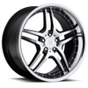 MRR RW0220855xx25BK-51435 Mustang RW2 Black w/ Chrome Lip Wheel - 20x8.5 (05-26)