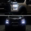 Spec-D Tuning F-150 Projector Headlights w/ LED Switchback Sequential Turn Signal Bars & DRL Parking Lights - Matte Black Housing, Smoked Lens (2015-2017)