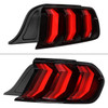 Spec-D Tuning Mustang Euro Style LED Tail Lights w/ Sequential LED Turn Signals - Black Housing, Red Lens (2015-2023)