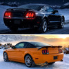 Spec-D Tuning Mustang LED Tail Lights - Black Housing, Clear Lens, Red Bars (2005-2009)