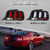 Spec-D Tuning Mustang LED Tail Lights - Black Housing, Clear Lens, White Bars (2005-2009)