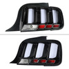 Spec-D Tuning Mustang LED Tail Lights - Black Housing, Clear Lens, White Bars (2005-2009)