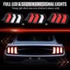 Spec-D Tuning Mustang LED Tail Lights w/ Sequential LED Turn Signals - Black Housing, Clear Lens (2015-2023)