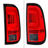 Spec-D Tuning Super Duty LED Red C-Bar Tail Lights - Chrome Housing, Red Lens (2008-2016)