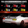Spec-D Tuning Mustang Full LED Switchback Sequential Tail Lights w/ Startup Animation - Black Housing, Clear Lens (2024-2026)