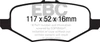 EBC Explorer 3.5L EcoBoost 4WD Extra Duty Rear Brake Pads (2013-2019)