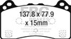 EBC Focus RS Yellowstuff Front Brake Pads (2015-2016)