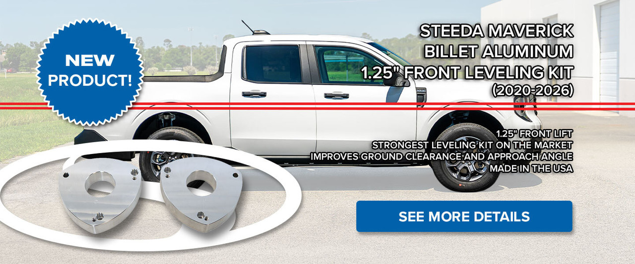 Shop the all-new Steeda Maverick Billet Front Leveling Kit!