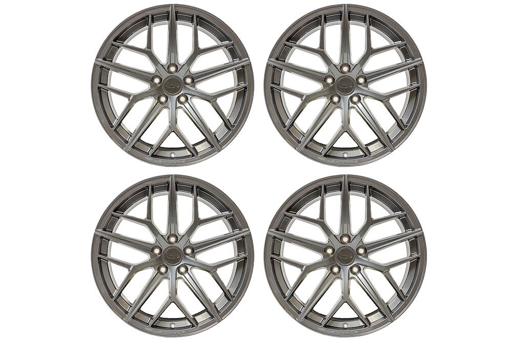 Steeda Mustang Trident Gloss Titanium Square Wheel & Tire Package