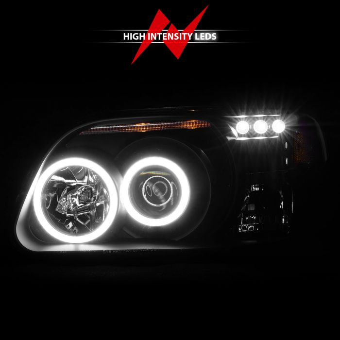 Anzo 111132 Explorer Projector Headlights w/ Halo Black 1 pc (95-01)