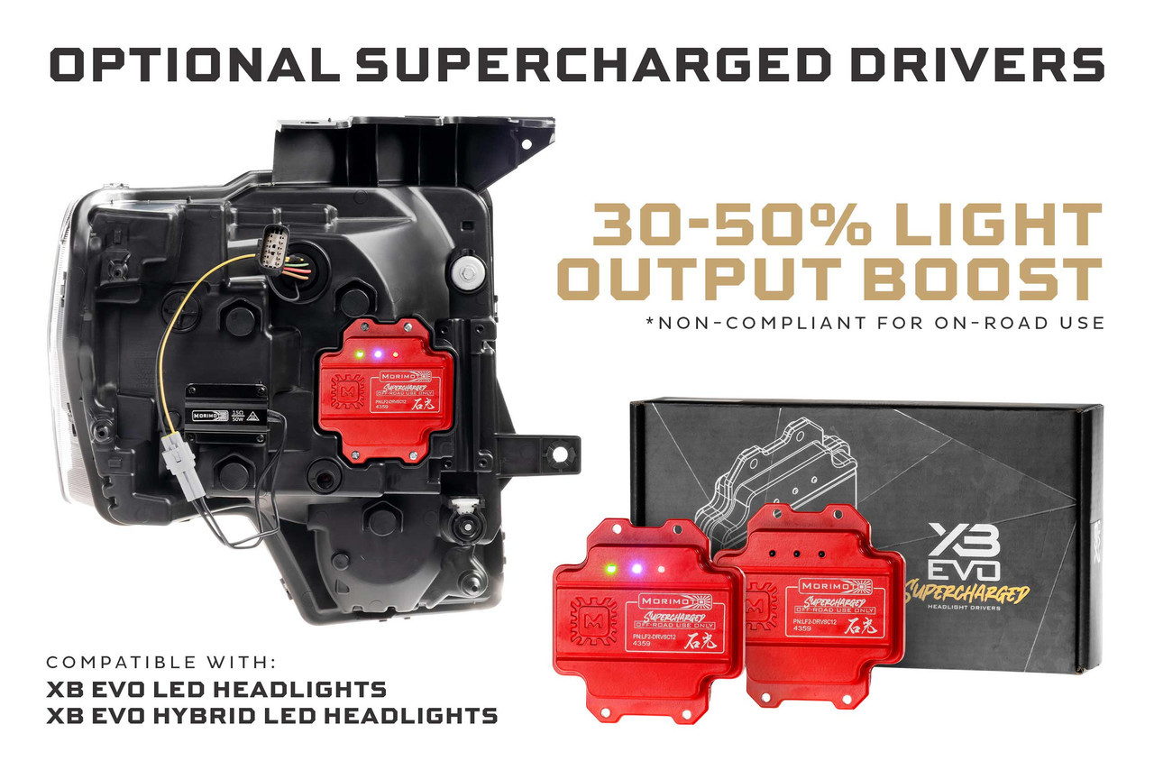 2.ラブラドライトライト　ふくろう　処分 Morimoto LF2-DRVSC12 F-150 XB EVO Headlight Supercharged Drivers