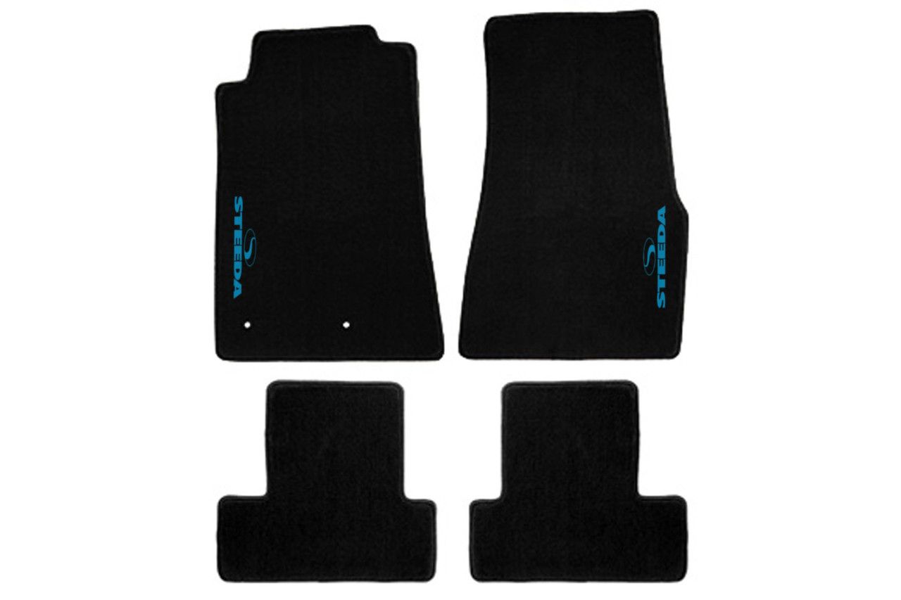 Steeda 20-1010-100 Mustang Embroidered Black Cutpile Floor Mats