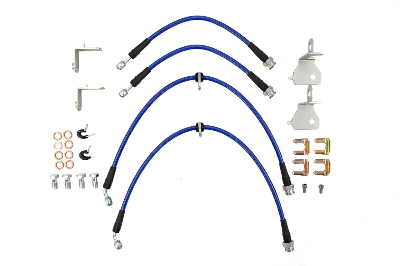 Steeda S197 Mustang Stainless Braided Hose Front & Rear Brake