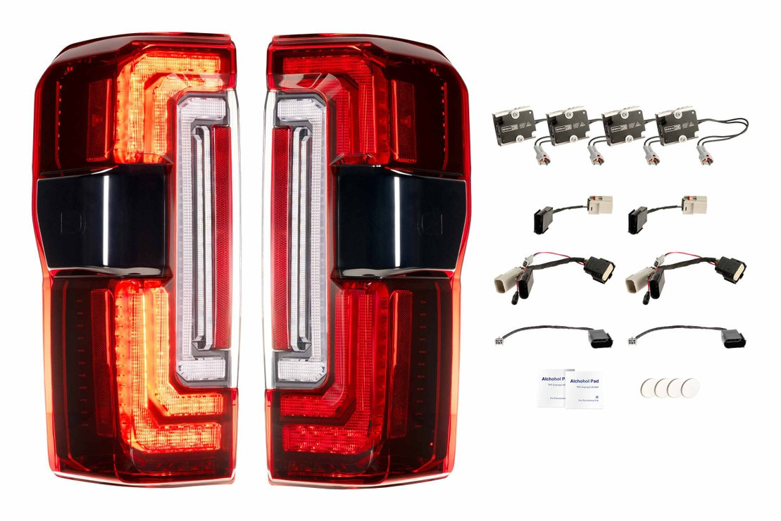 Morimoto LF353 Super Duty XB LED Tail Lights - Red Lens (23+)