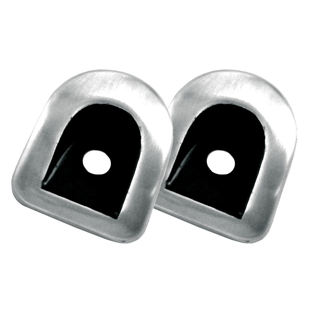 Scott Drake Mustang Door Lock Grommet Brushed Aluminum/Black Pair