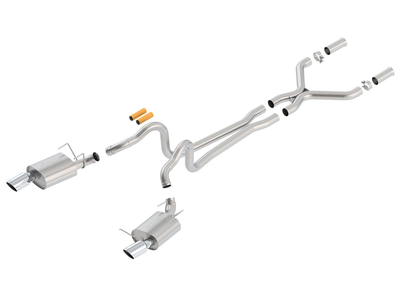 MAS◾️サウラライトアメジスト＋MGM証明書(追送分) Borla 140516 Mustang GT/BOSS 302 ATAK Cat-Back Exhaust - Chrome