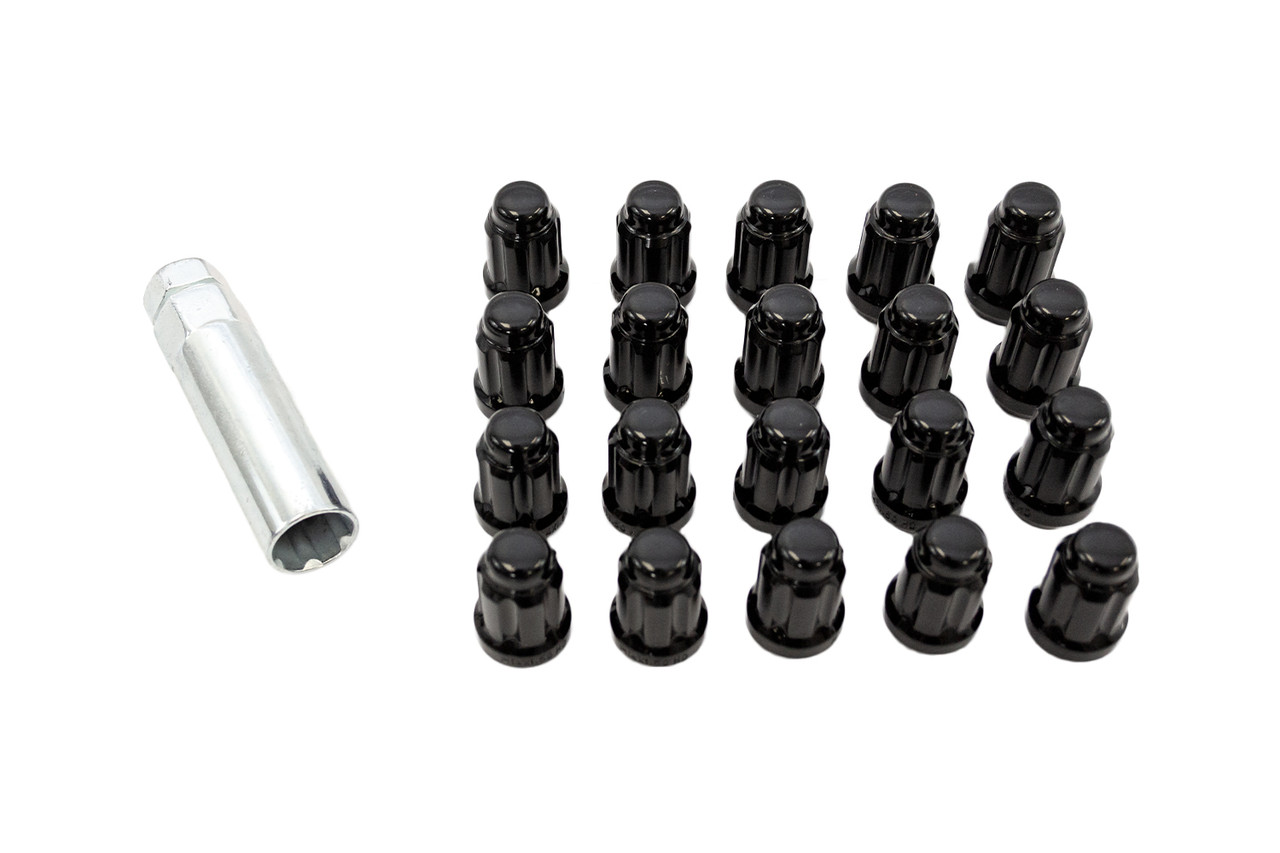 Steeda 555-6602 Mustang Splined Small Diameter Lug Nut Kit - Black