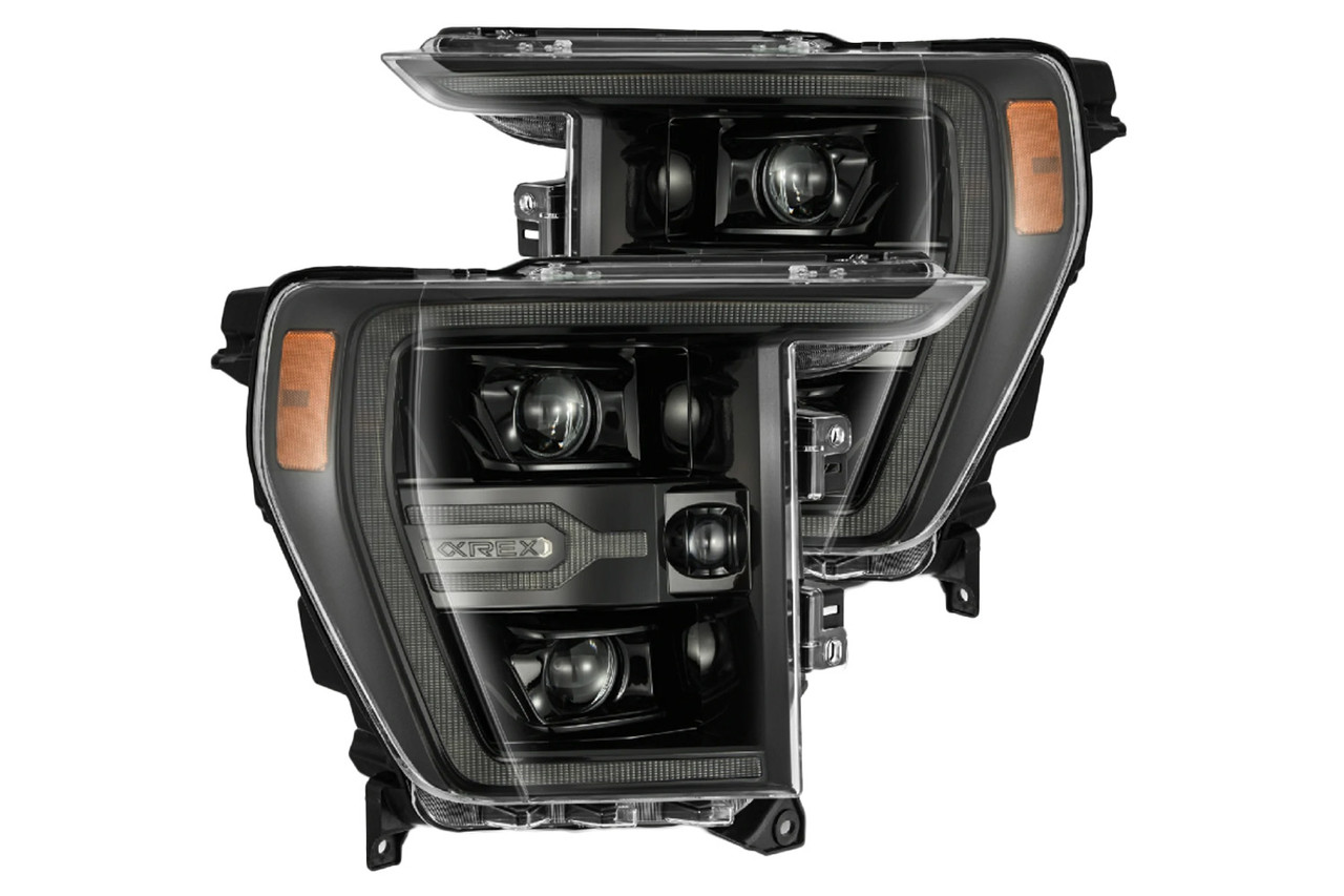 AlphaRex F-150 Luxx-Series LED Projector Headlights - Alpha-Black  (2021-2023)