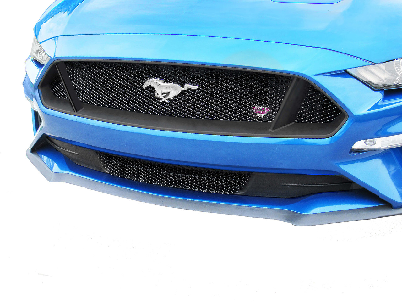 Diamond Grilles 10106 Mustang GT Black Grille Set w/Emblem Cutout
