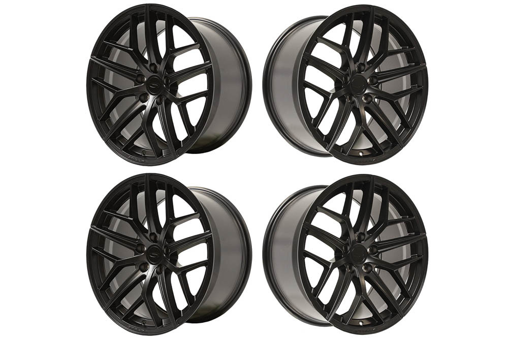 Steeda Mustang Trident Satin Black Square Wheel & Tire Package