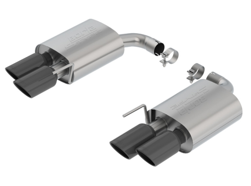 Borla ATAK マフラー 本体　マスタング Borla 11953BC Mustang GT S-Type Axle-Back Exhaust - Black Chrome