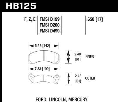 Hawk Mustang SVO/Cobra HPS Front Brake Pads (1984-1993)