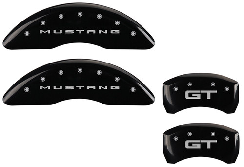 MGP Mustang GT Caliper Covers - Glossy Black w/ GT logo - Front and Rear (2015-2023)