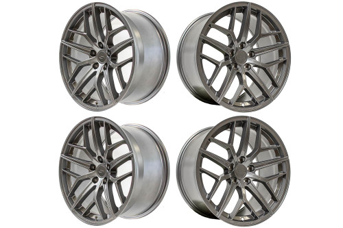 Steeda Mustang Trident Gloss Titanium Staggered Street Wheel Package - 19x10/11 (2005-2026)