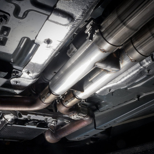 Stainless Works Mustang GT w/ Active Exhaust Redline H-Pipe Cat-Back - Polished (2018-2023)