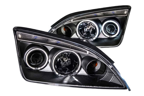 Anzo Focus ZX4 Projector Headlights w/ Halo - Black Housing (2005-2007)