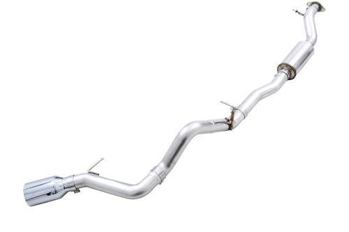 AWE Bronco 0FG Cat-Back Exhaust System w/ BashGuard - Single 5" Chrome Silver Tip (2021-2023)