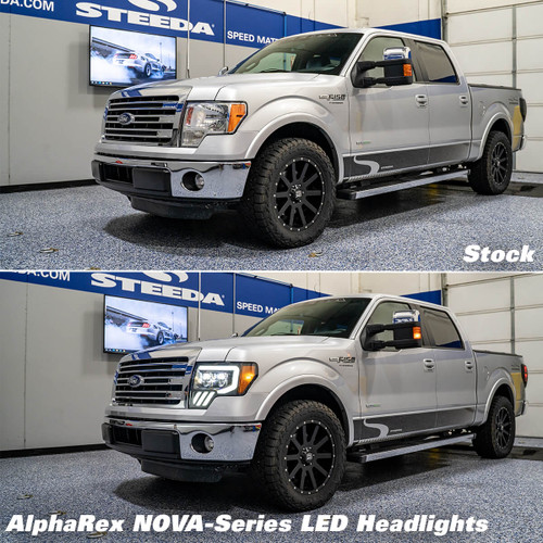 AlphaRex F-150 NOVA-Series LED Projector Headlights - Black (2009-2014)